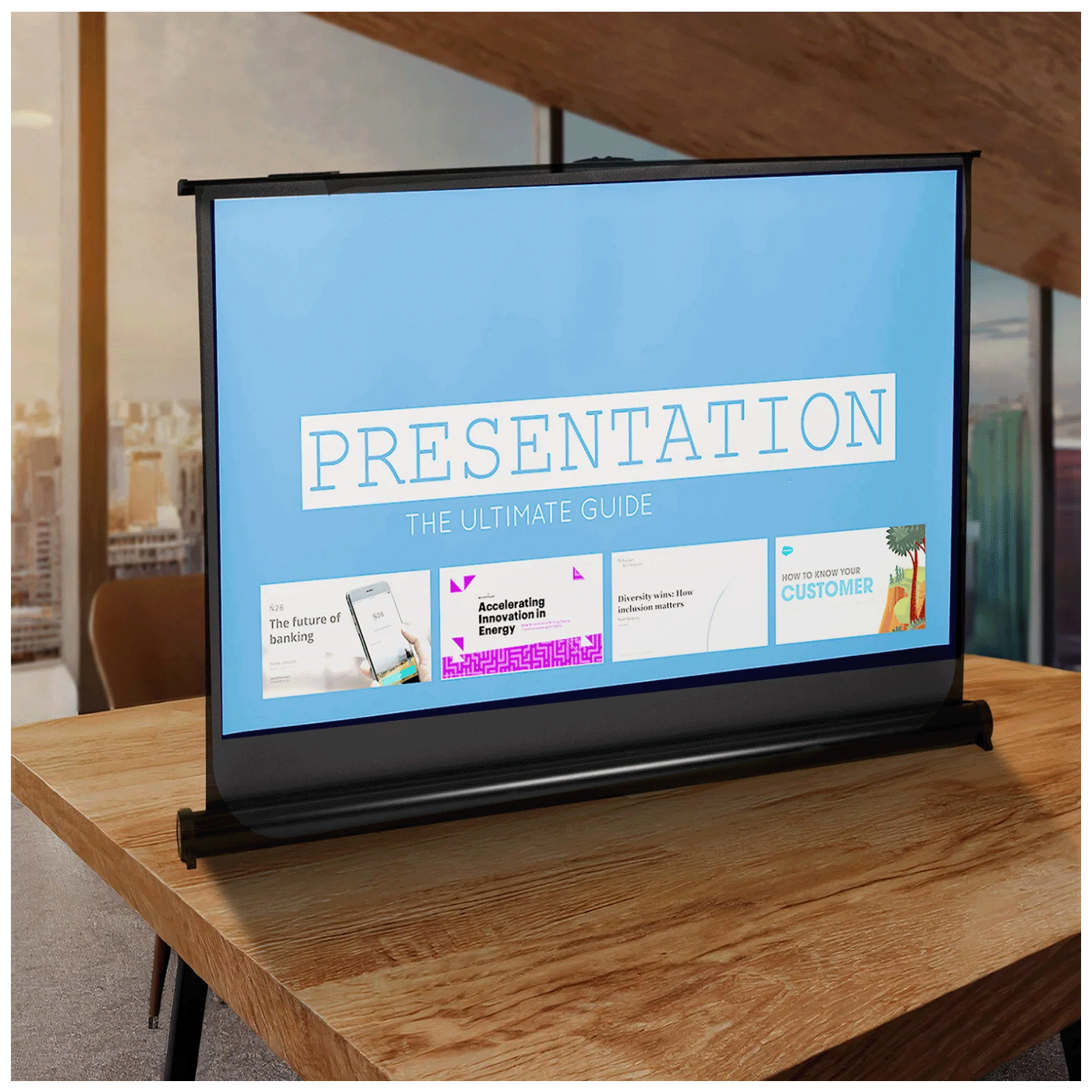 Maclean Platno za projektor, samostojeći/stolni, 97 x 77 cm - MC-961