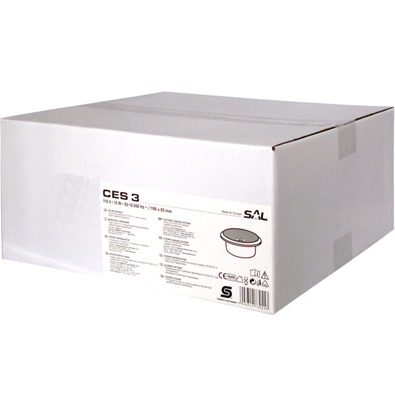 SAL Zvučnik stropni 10W, 110V, ∅190x85 mm, 8 Ohm, bijela boja - CES 3