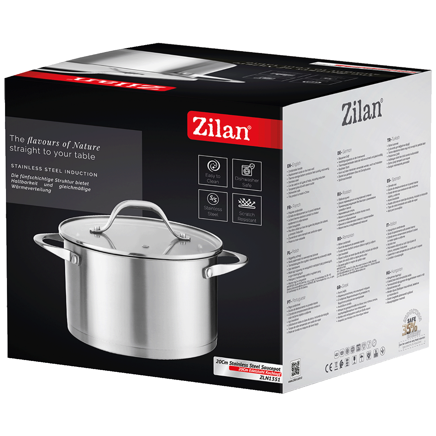 Zilan Lonac sa staklenim poklopcem, 20 cm - ZLN1351