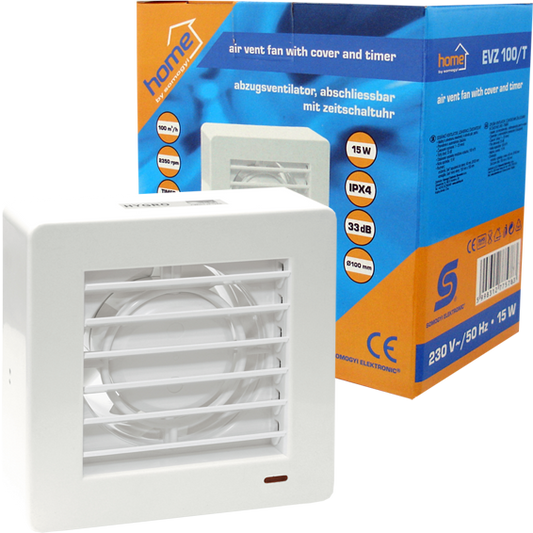 home Aspirator ugradbeni za ventilaciju sa timerom, 150x150mm - EVZ 100/T