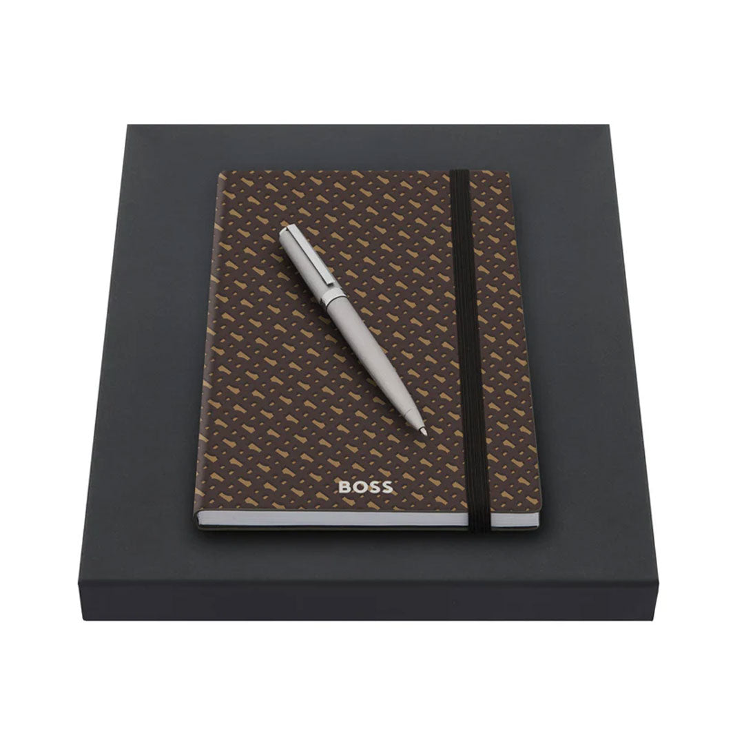 Set olovka hemijska + notes A5 HPBH441B, braon, Hugo Boss
