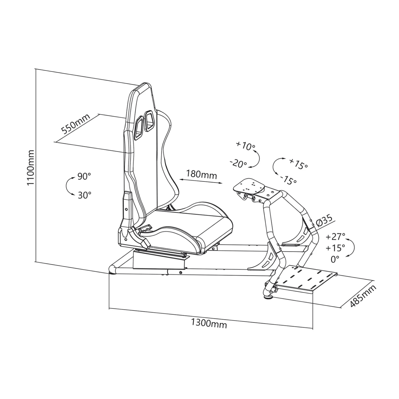 NanoRS Gaming stolica, racing simulator kokpit, 3u1 - RS160