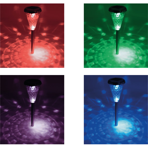 home Solarna vrtna LED lampa, metal/staklo, set 4 komada, 300 mAh - MX 811/4