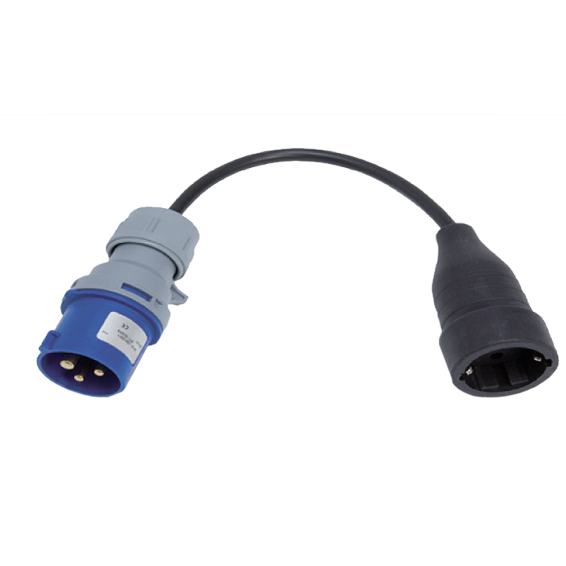 Famatel Adapter, industrijski utikač / schuko utičnica, IP40, 25cm - 13000