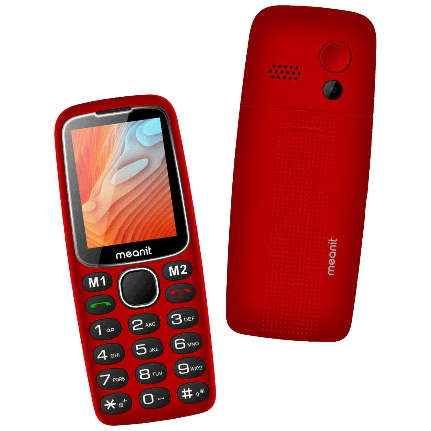 MeanIT Telefon mobilni, 2.4" zaslon, SOS tipka, crveni - Senior 10 Plus, Crveni