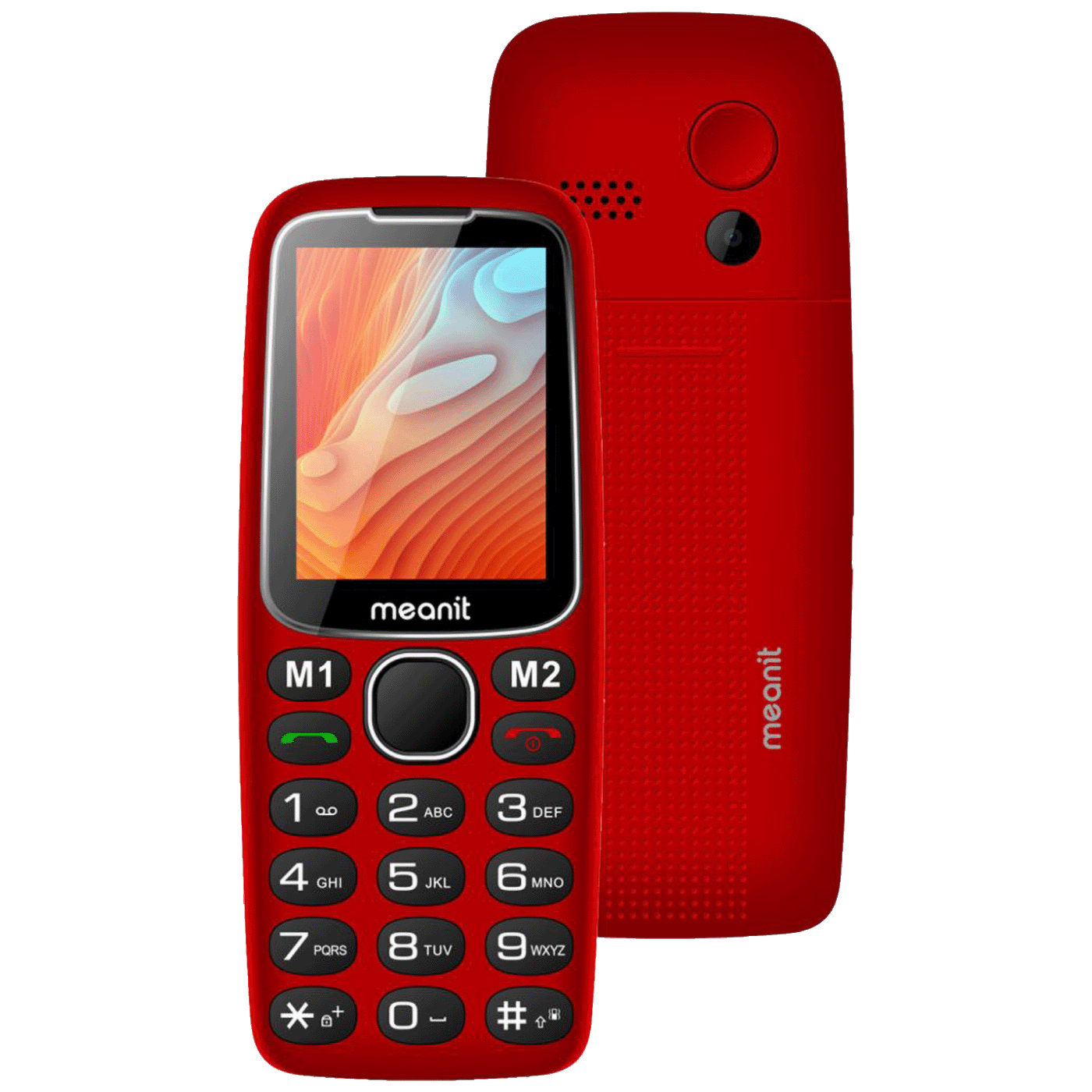 MeanIT Telefon mobilni, 2.4" zaslon, SOS tipka, crveni - Senior 10 Plus, Crveni