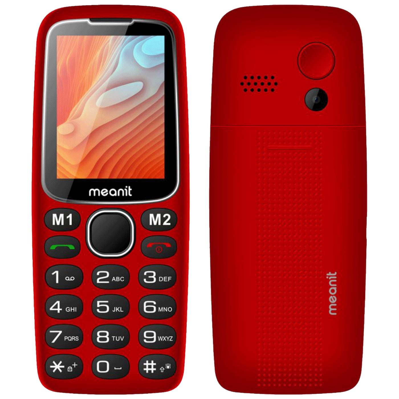 MeanIT Telefon mobilni, 2.4" zaslon, SOS tipka, crveni - Senior 10 Plus, Crveni