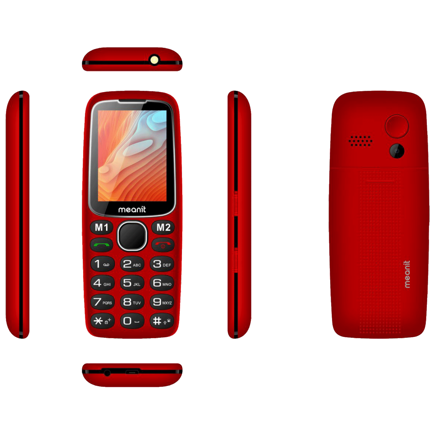 MeanIT Telefon mobilni, 2.4" zaslon, SOS tipka, crveni - Senior 10 Plus, Crveni