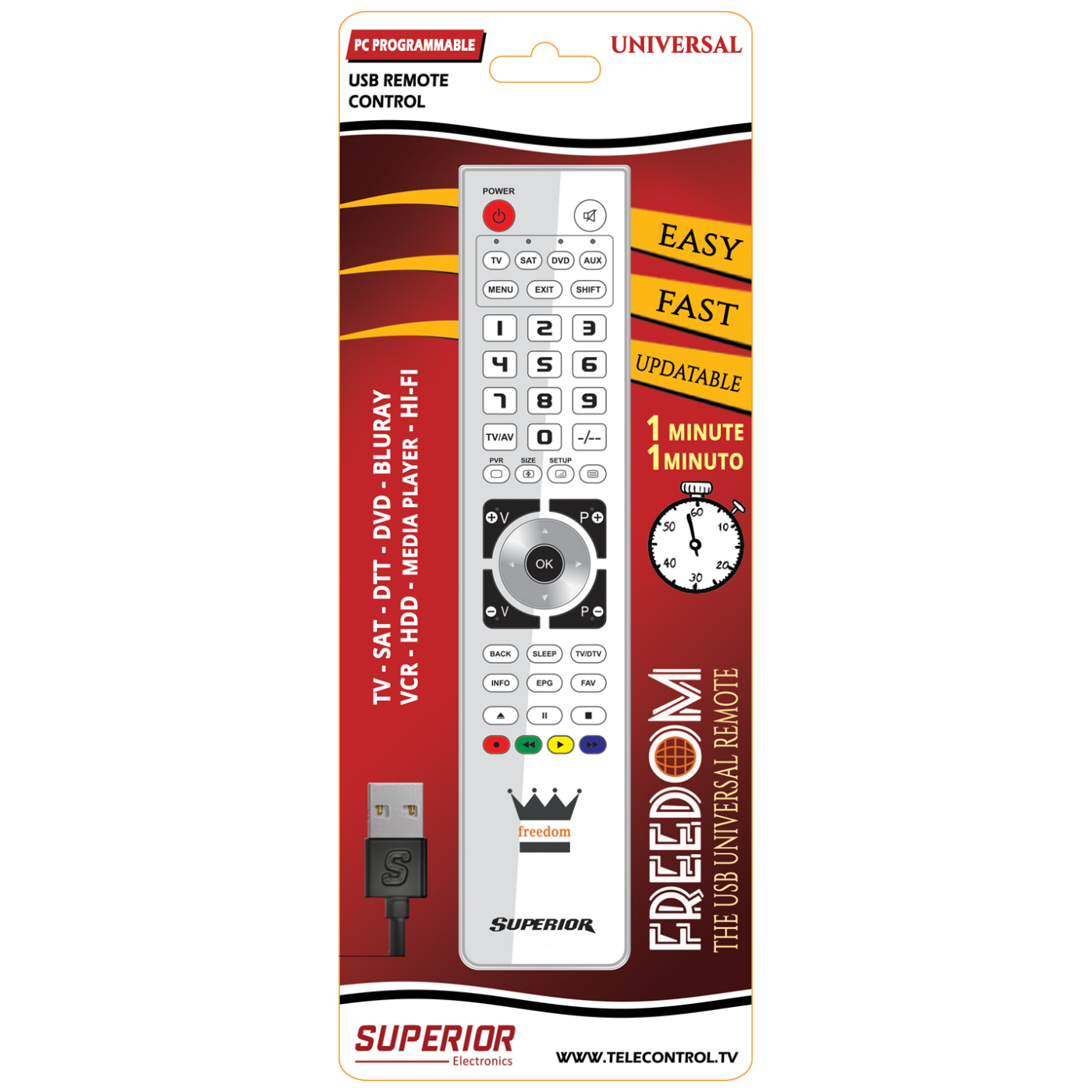 Superior Daljinski upravljač, za 2 uređaja, PC programiranje - SUPERIOR 2:1 FREEDOM - white