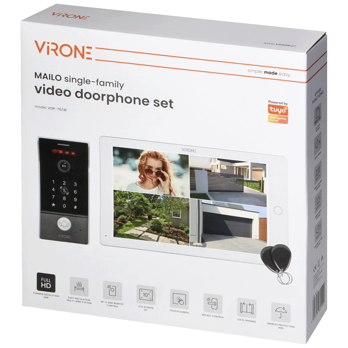 Virone Video interfon 10", WiFi, RFID, Mailo - VDP-70/W