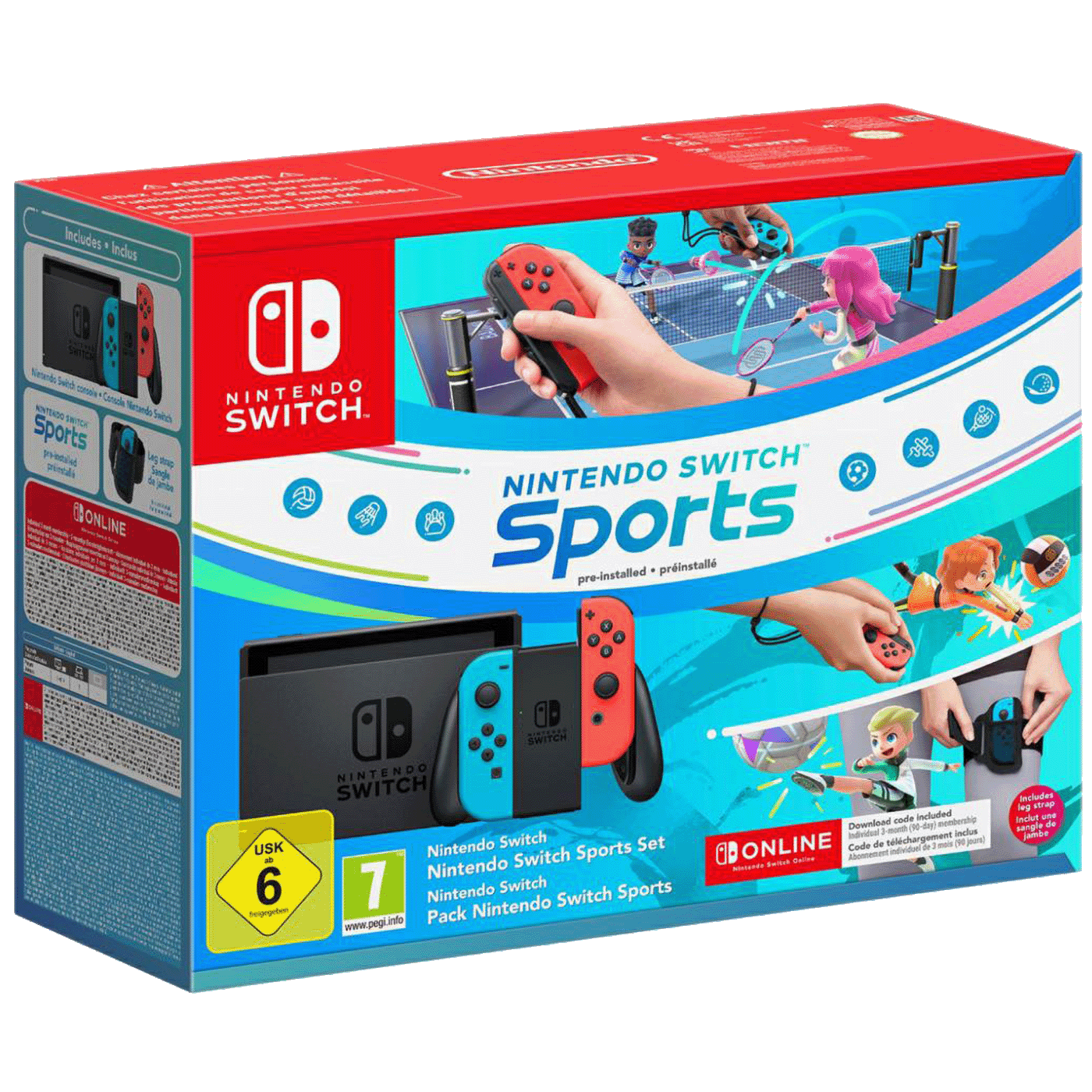 Nintendo Igraća konzola Nintendo Switch+Switch Sport+3 mjeseca online - Switch Console 1.1 Neon B/R, Bundle
