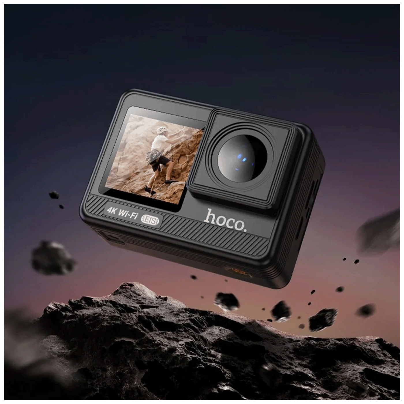 hoco. Sportska kamera, 1.3"/ 2" IPS LCD, 4K UHD, WiFi, microSD - DV102