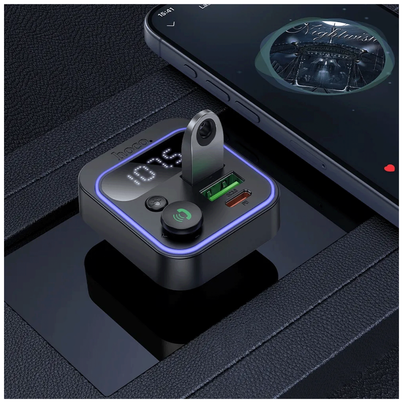 hoco. FM modulator, Bluetooth, 12/24V, 2 x USB, PD QC3.0 20W - E85 Tiger