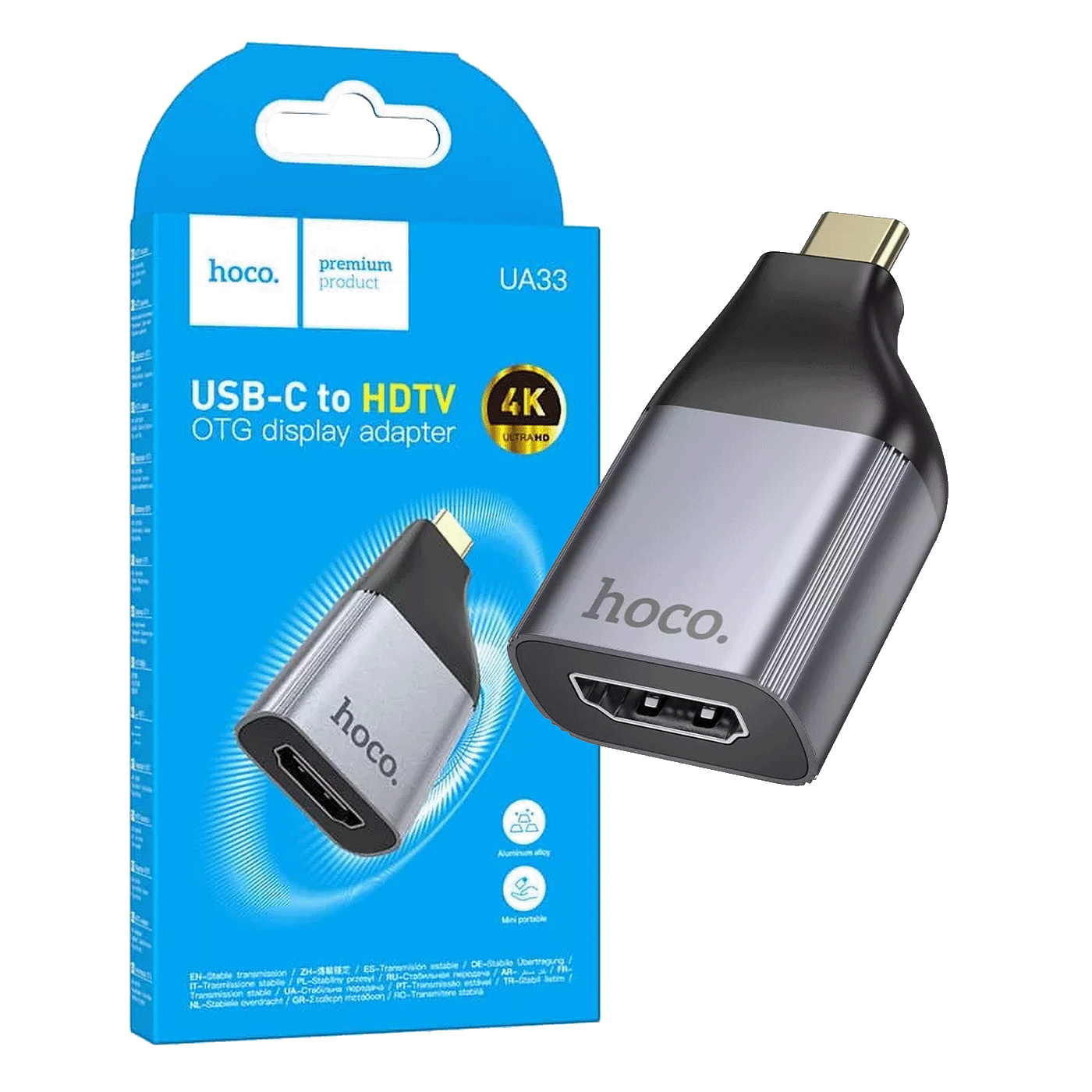 hoco. Adapter USB type C na HDMI, 4K - UA33