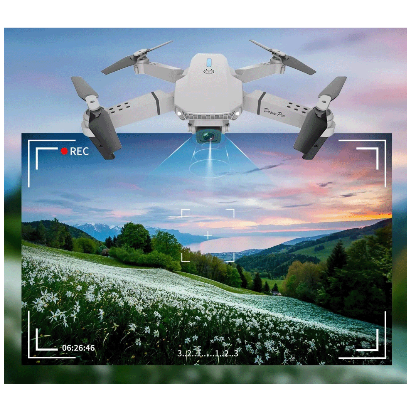 Extralink Dron, kamera FullHD, 1800mAh, 3 baterije, WiFi - E88 Pro Drone Set+3 batteries+case