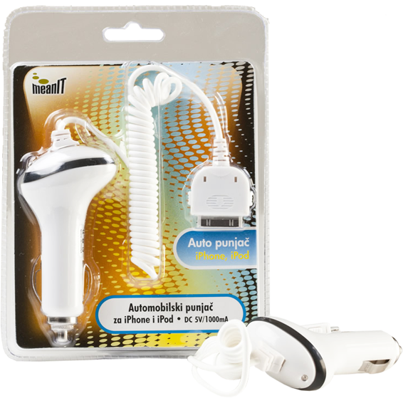 MeanIT Auto punjač za Iphone 4/ iPOD, 30 pin - AUTO PUNJAČ ZA IPHONE / iPOD