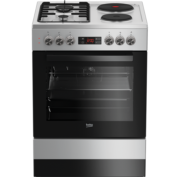 Beko Štednjak kombinirani, 2 el.ringle, 2 x plin, A - FSE 64320 DS