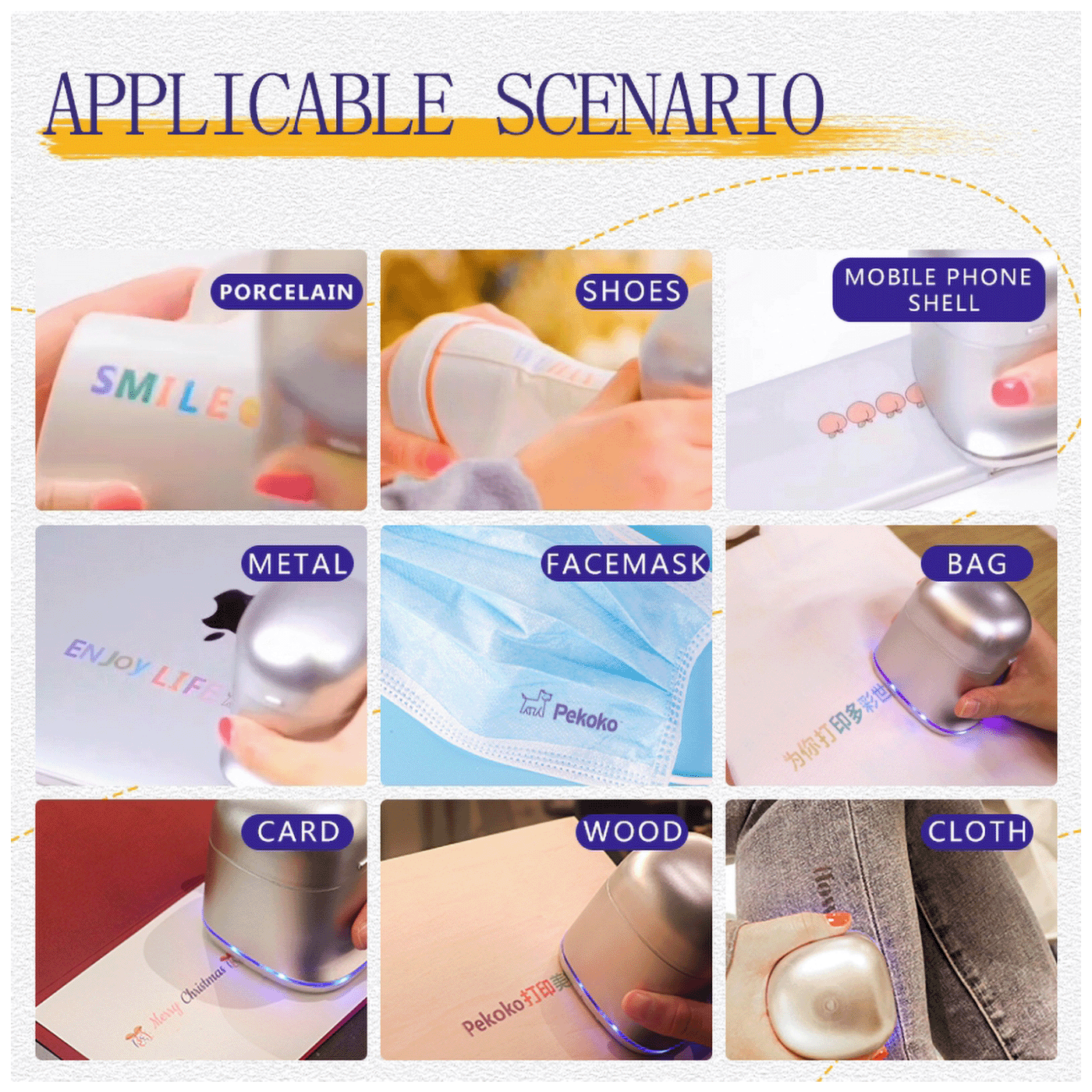 NN-Su Ručni inkjet štampač etiketa, prilagođeni sadržaj, Bluetooth - K1, Handheld Label Printer