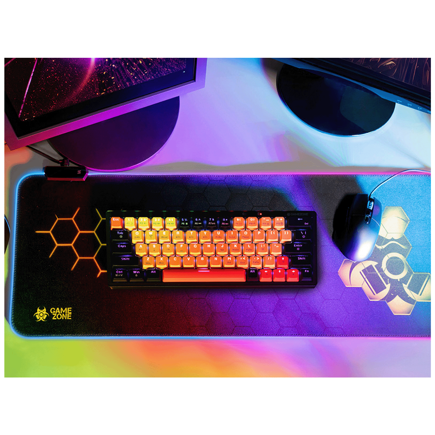 Tracer Podloga za miš, RGB, 80 x 30 cm - GAMEZONE Hexy1