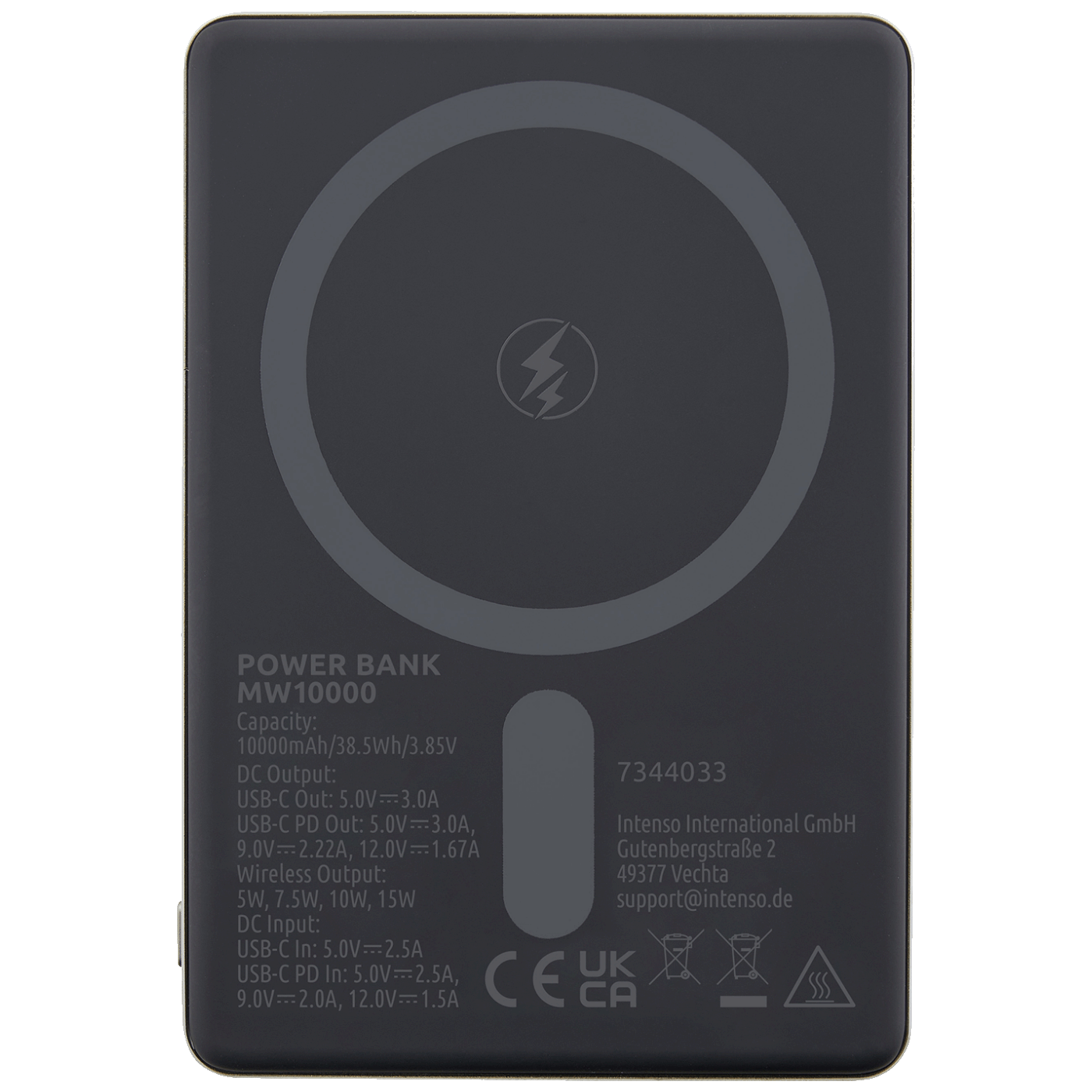 (Intenso) Prijenosni punjač, MagSafe, 10000mAh, bežični - POWERBANK MW10000 Rose