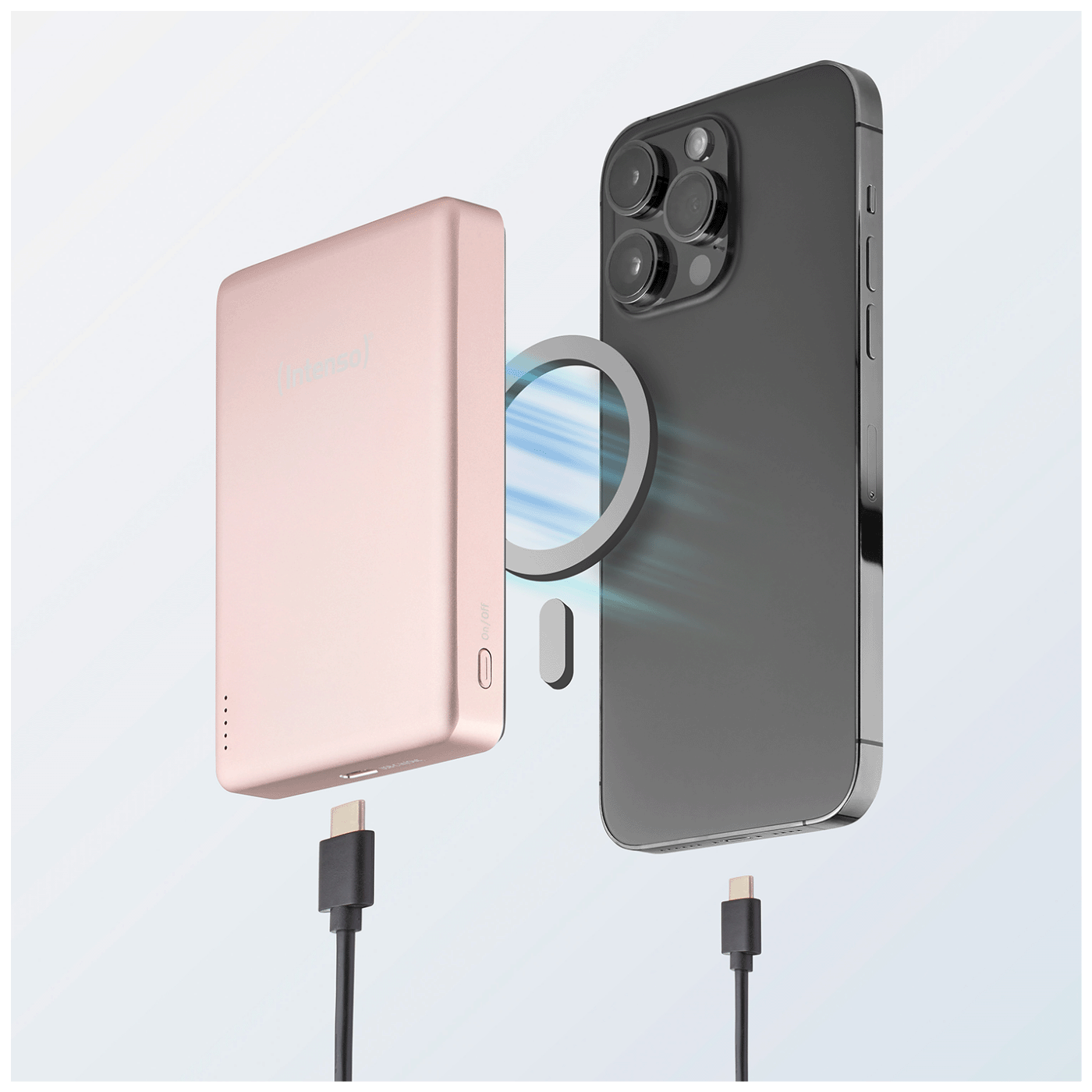 (Intenso) Prijenosni punjač, MagSafe, 10000mAh, bežični - POWERBANK MW10000 Rose