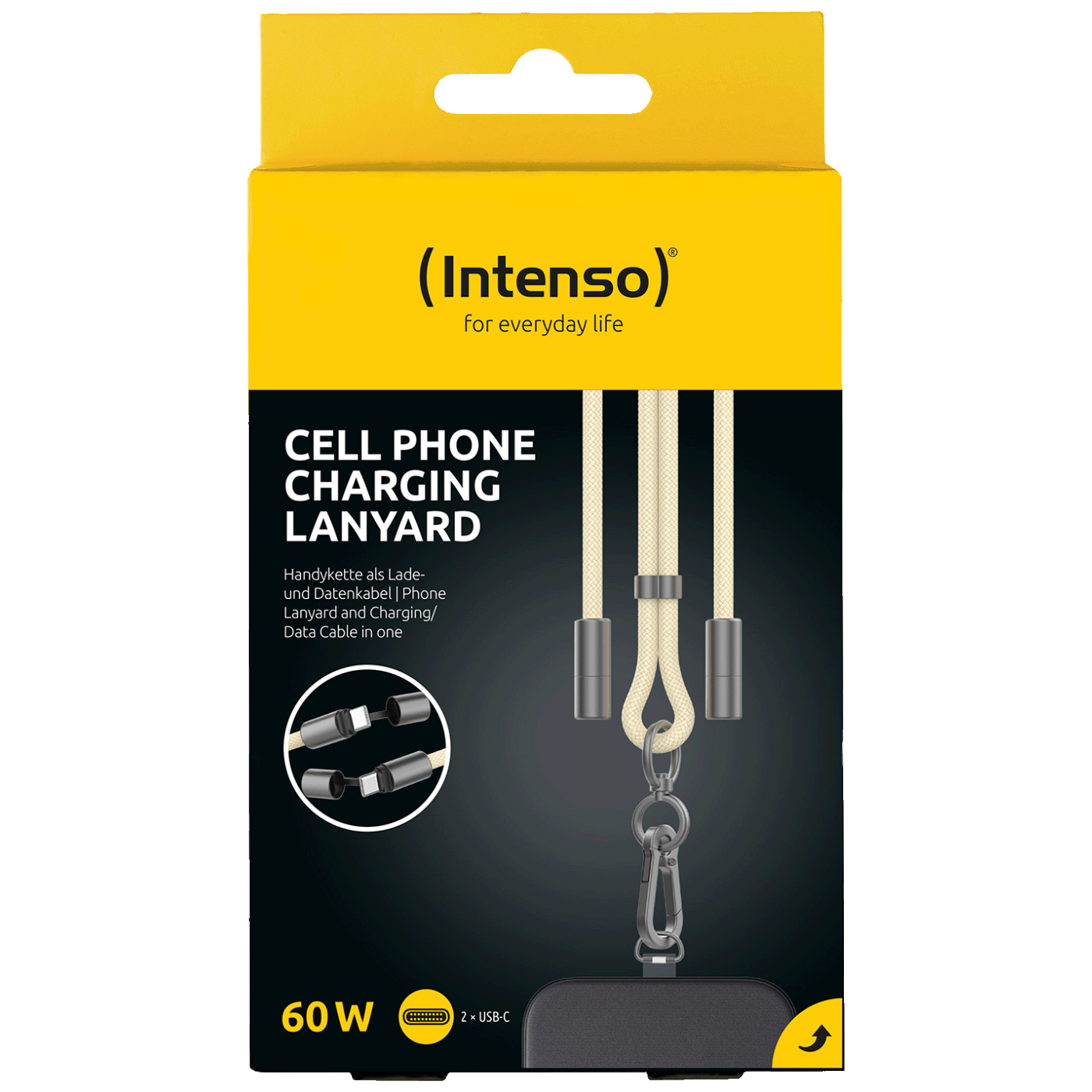 (Intenso) Vezica za mobitel i kabel za punjenje/podatkovni kabel - Cell Phone Charging Lanyard Beige