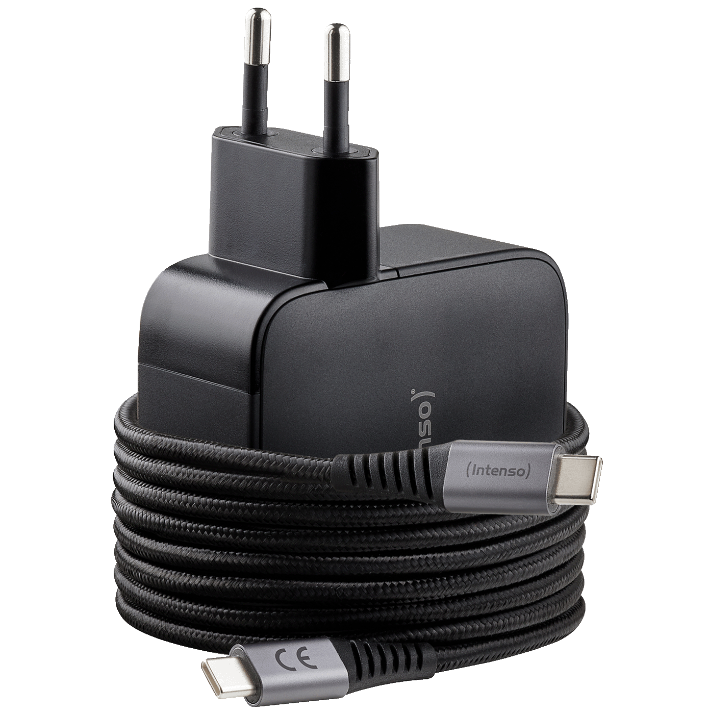 (Intenso) Punjač kučni sa type C kabelom, brzi, 1xUSB-A, 2xUCB-C, 100W - Adapter W100ACC GaN + C520C Cable