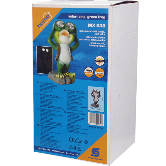 home Solarna vrtna dekorativna rasvjeta, žabica, 300 mAh - MX 638