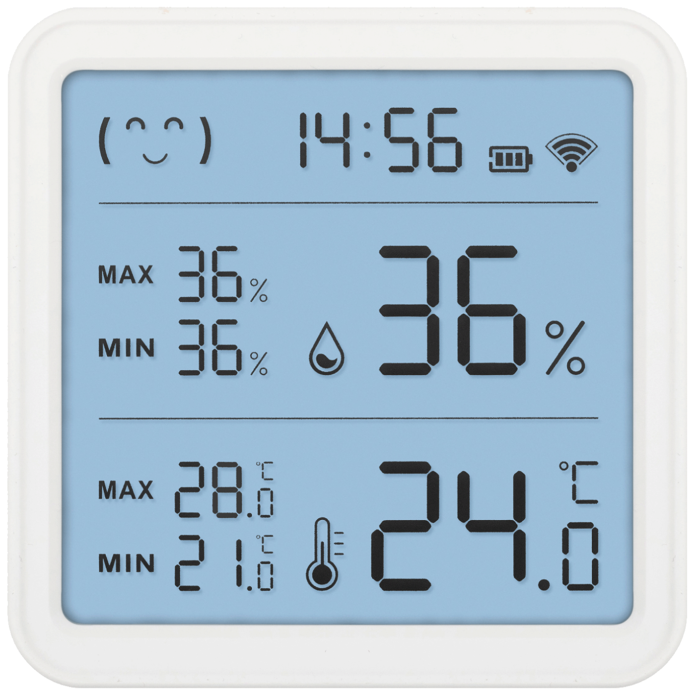 home Pametni mjerač temperature i vlažnosti, LCD, sat - HSTHC