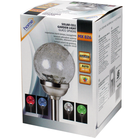 home Solarna vrtna LED lampa, staklena sfera, 600 mAh - MX 826