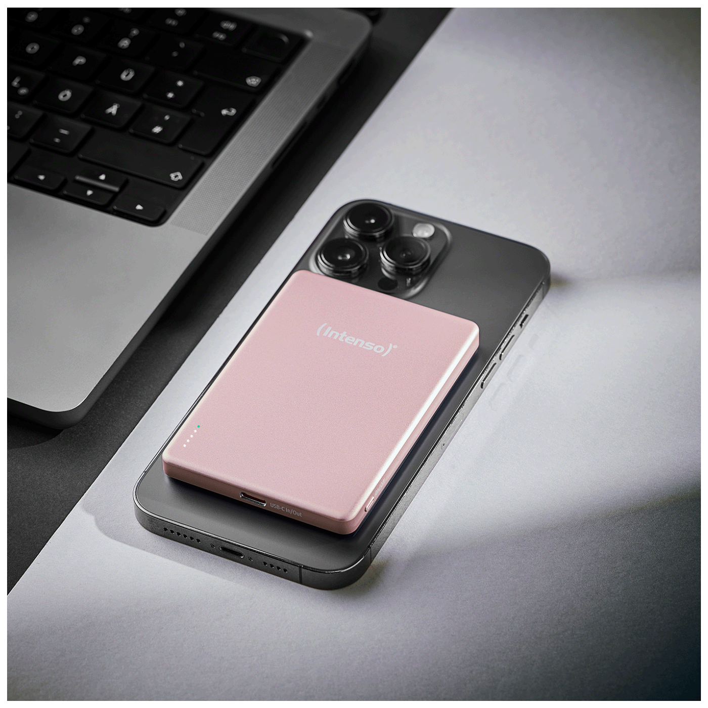 (Intenso) Prijenosni punjač, MagSafe, 5000mAh, bežični, Rose - POWERBANK MW5000 Rose