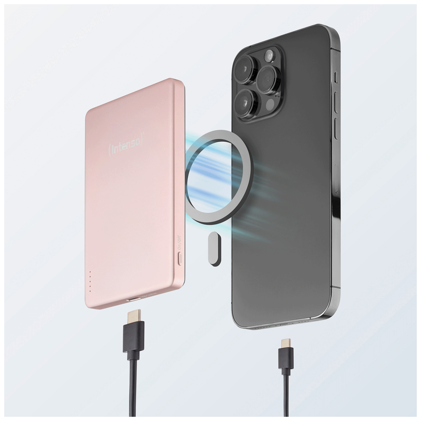 (Intenso) Prijenosni punjač, MagSafe, 5000mAh, bežični, Rose - POWERBANK MW5000 Rose