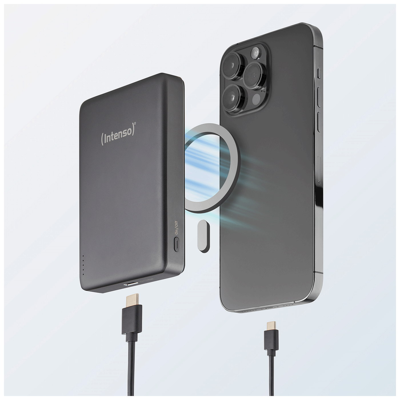 (Intenso) Prijenosni punjač, MagSafe, 10000mAh, bežični - POWERBANK MW10000 Gray