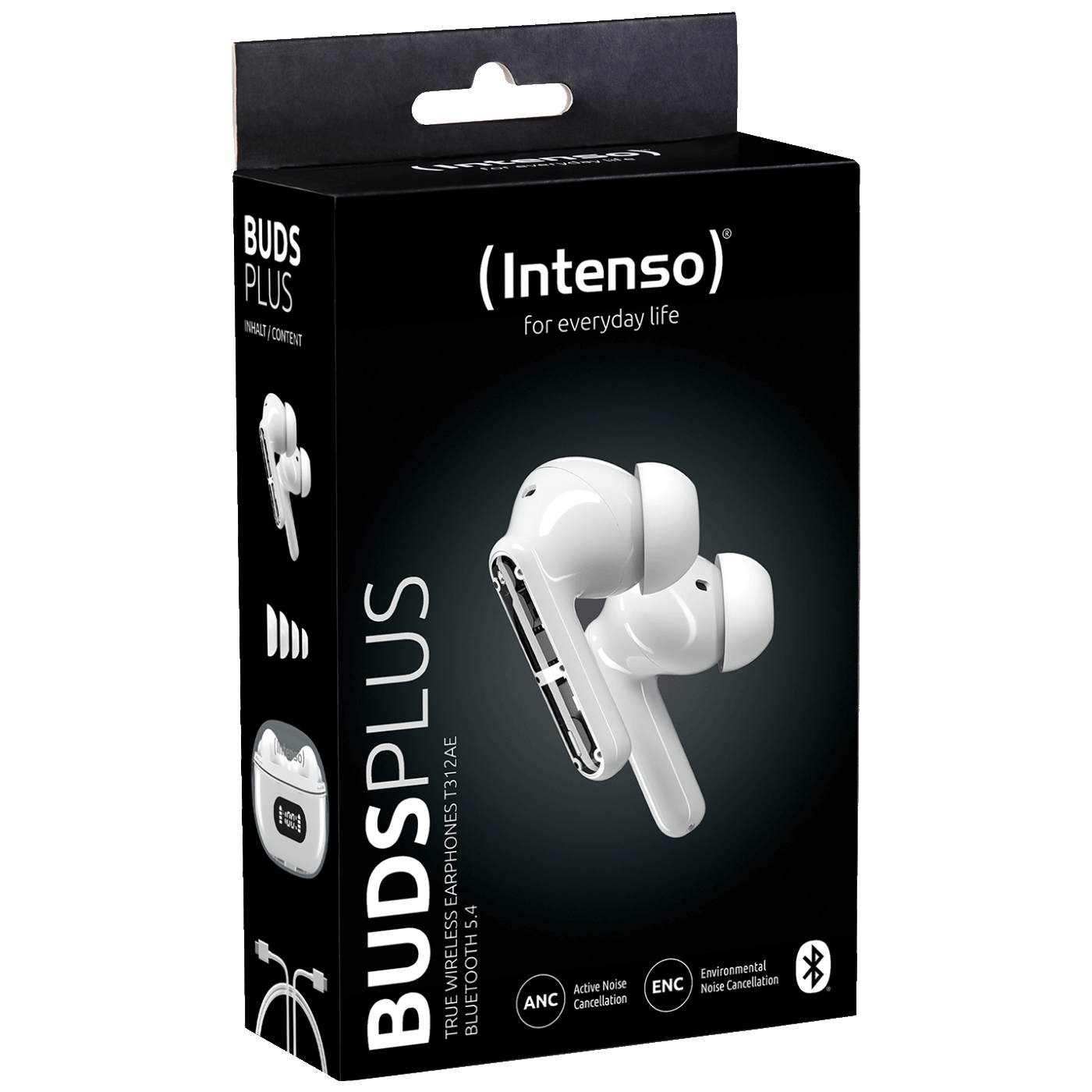 (Intenso) Slušalice bežične sa kutijicom za punjenje, ANC, Bluetooth - Buds Plus T310AE White