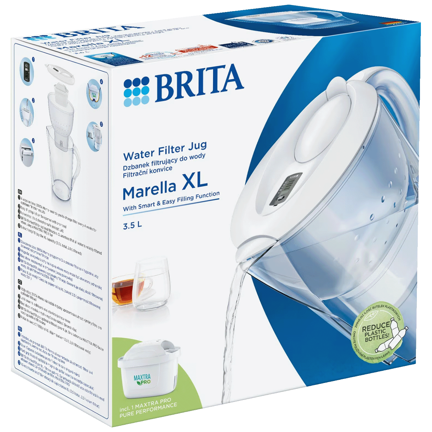 Brita Bokal Marella XL sa Maxtra Pro PP filterom za vodu, 3.5 lit. - Marella XL Maxtra PRO PP White