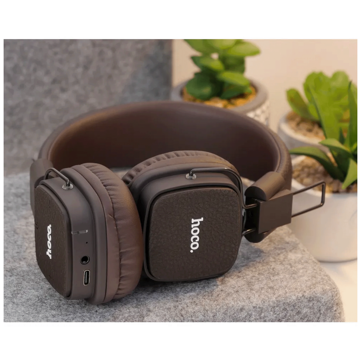 hoco. Bežične/žične slušalice, Bluetooth, AUX - W56 Earl, Brown