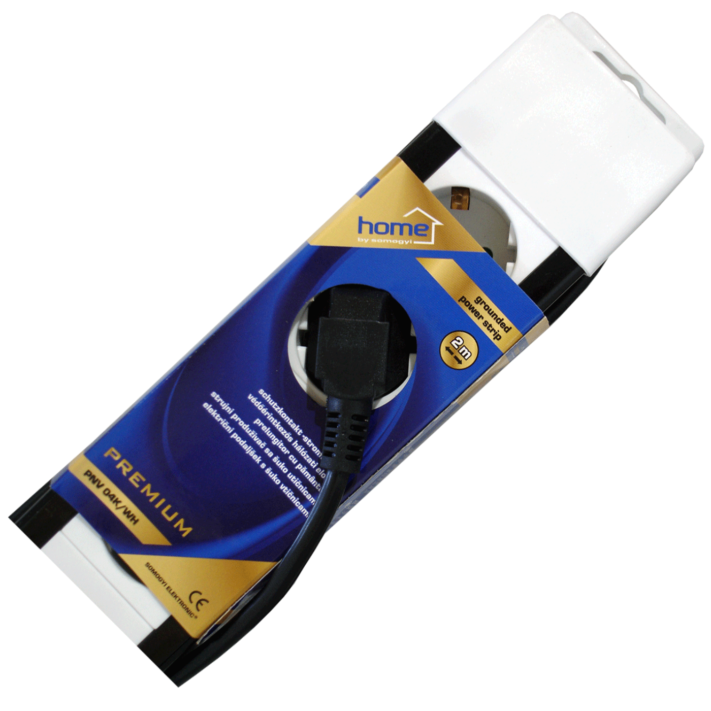 home Produžni kabl, 4 utičnica, prekidač, 1,0mm², 2 met, bijeli - PNV 04K/WH