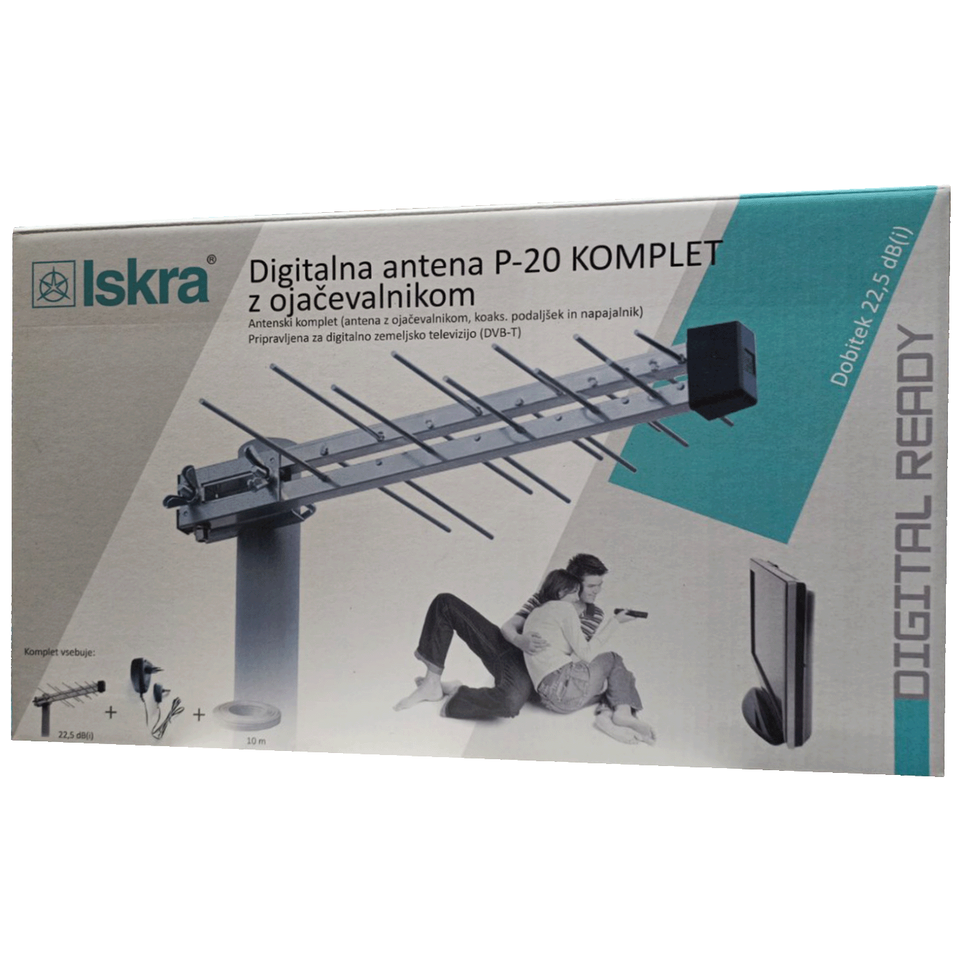 Iskra Antena Loga UHF sa pojačalom, dobit 16 dB, F-konektor - P-20 DTT/G H/V