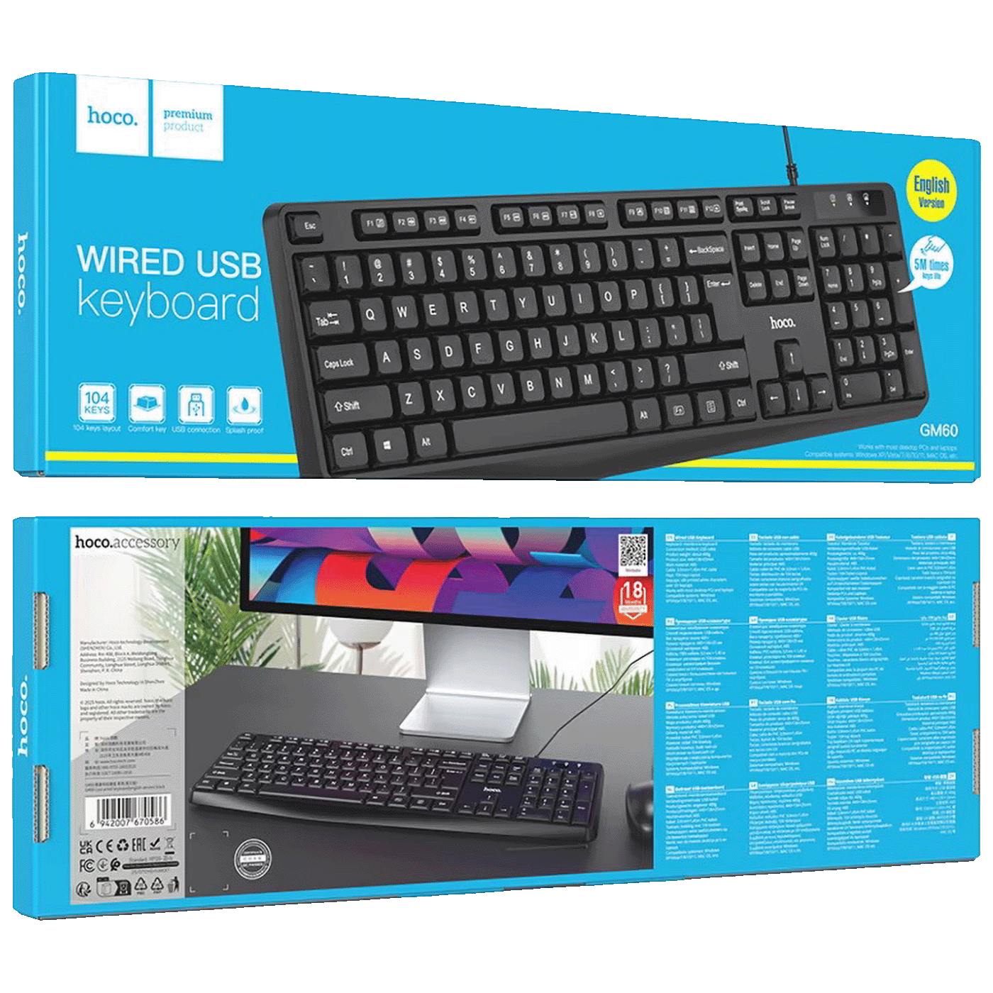 hoco. Tastatura, USB - GM60