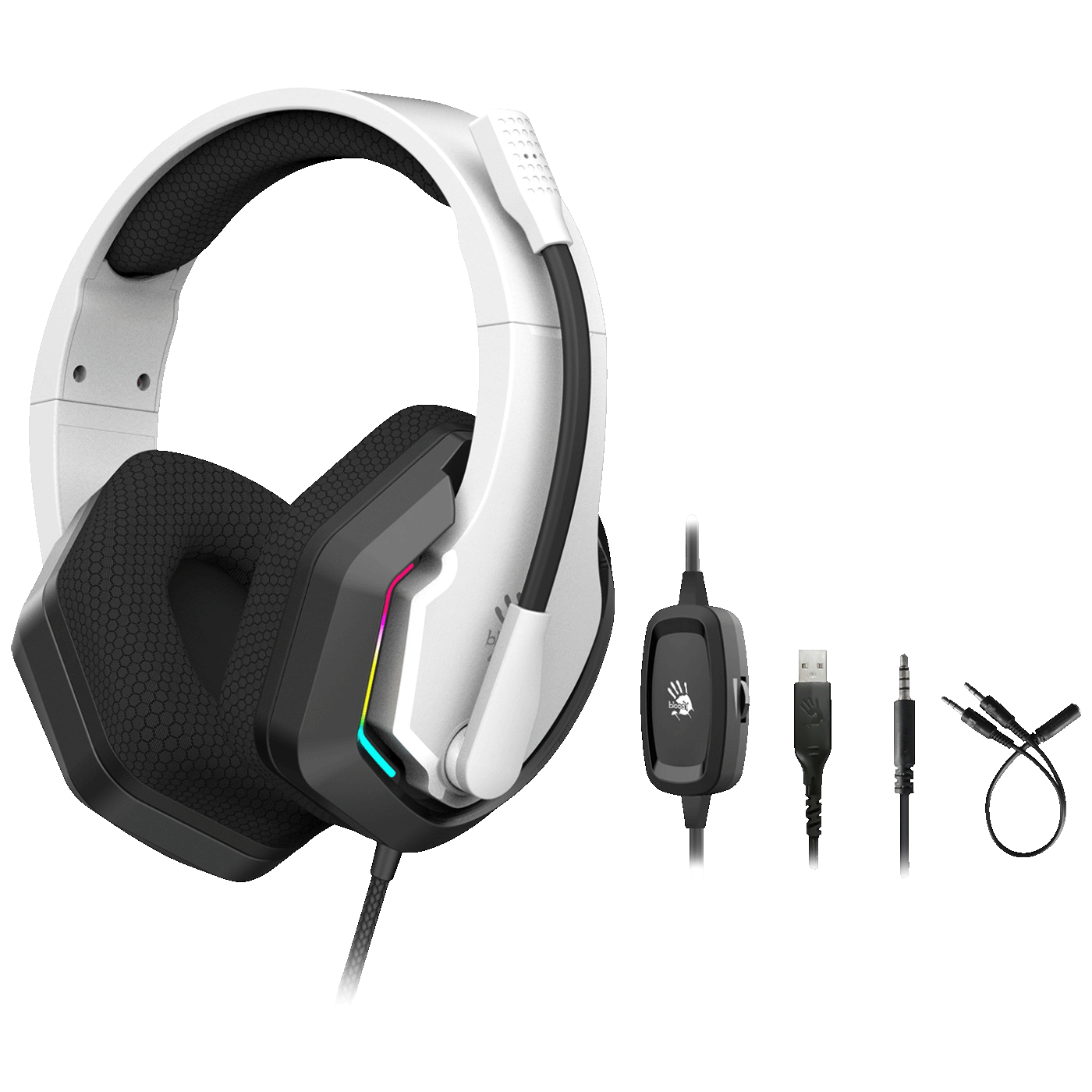 Bloody Slušalice sa mikrofonom, gaming, RGB, 3.5 mm - A4-G260P WHITE