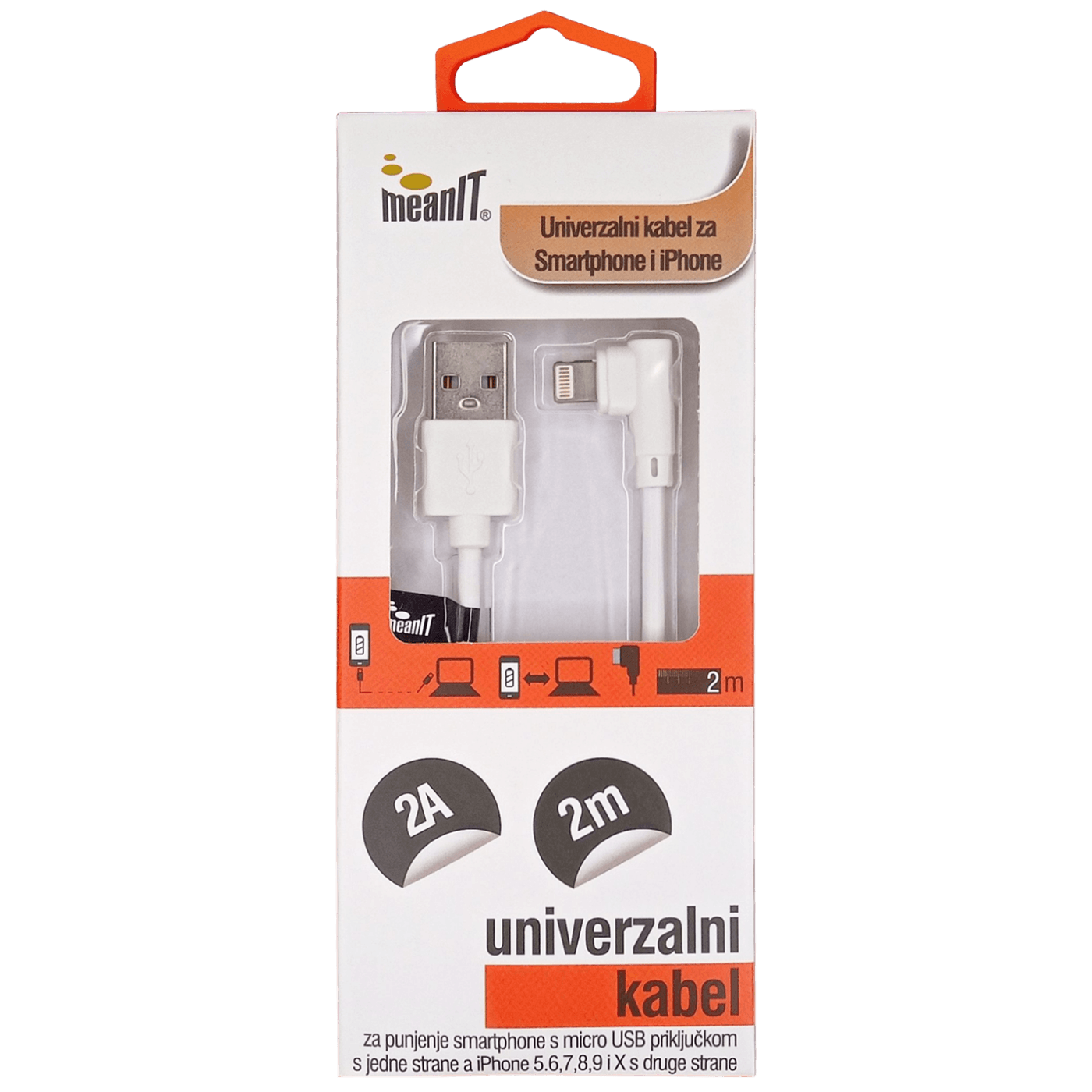 MeanIT USB kabl za smartphone i iPhone, FLIP, 1A - KABEL ZA SMARTPHONE/IPHONE