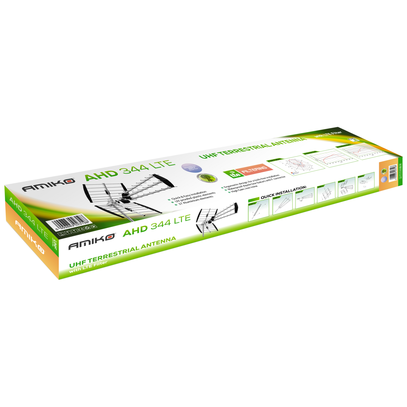 Amiko Antena Triplex Loga, 27 elementa,Alu, 15.5db, LTE filter - AHD 344 LTE