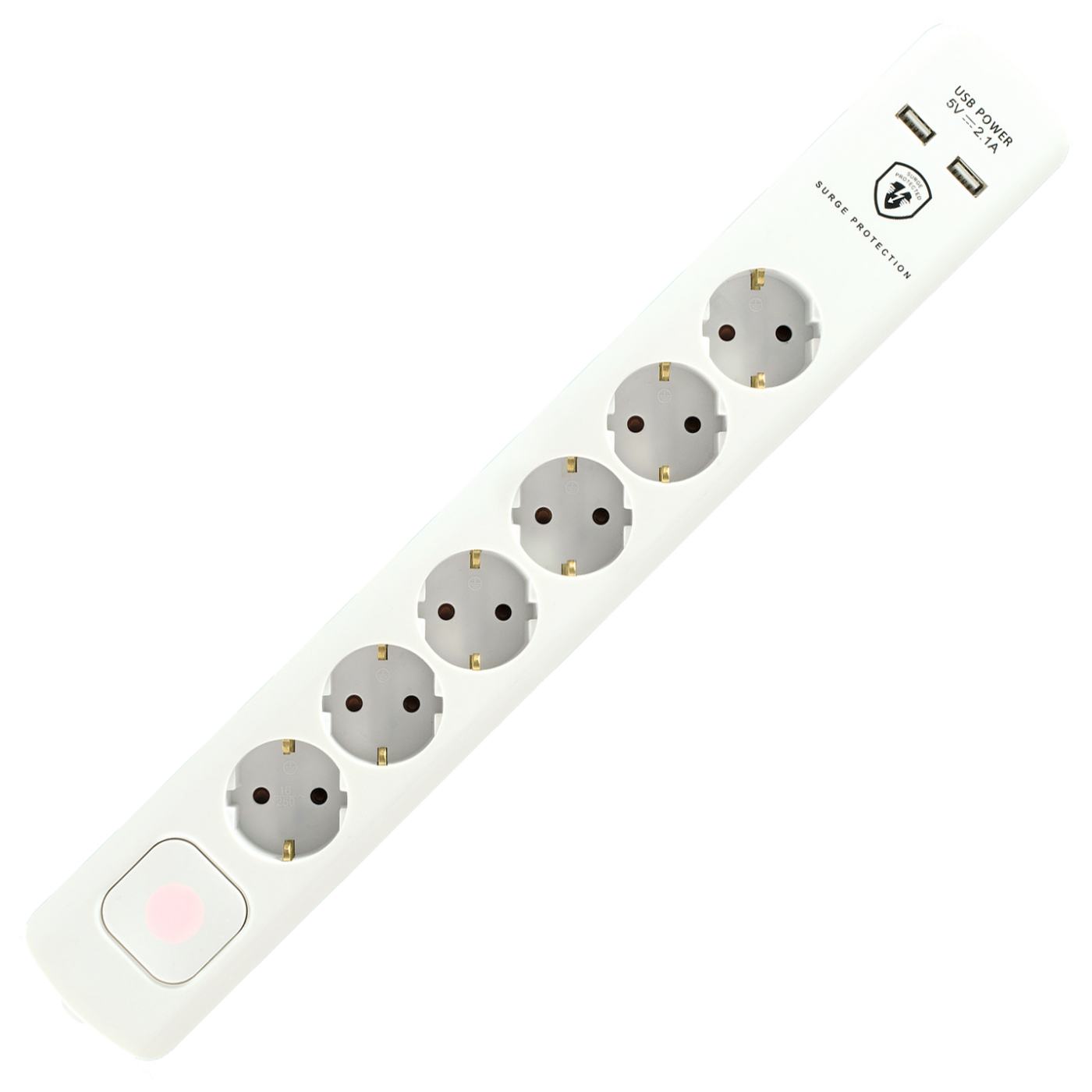 home Produžni kabl sa zaštitom, 6 utičnica, 1.5mm², 1,4 met, USB - NVT 06K USB/WH