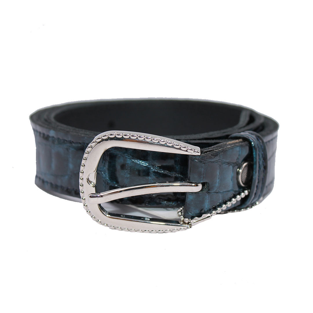 Kaiš ženski kožni, 2506 plavi kroko lak, Falco