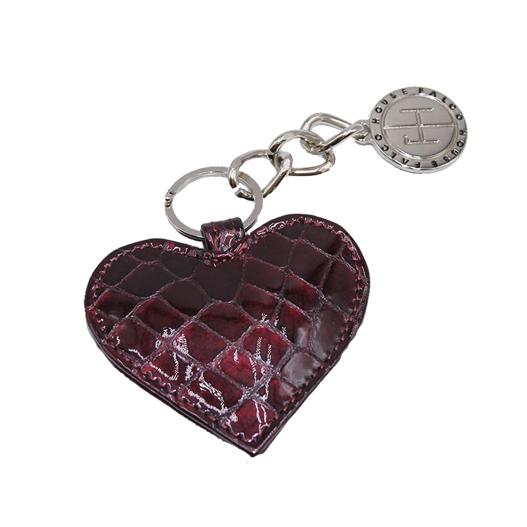 Privjesak srce medaljon, 3413 bordo kroko lak, Falco