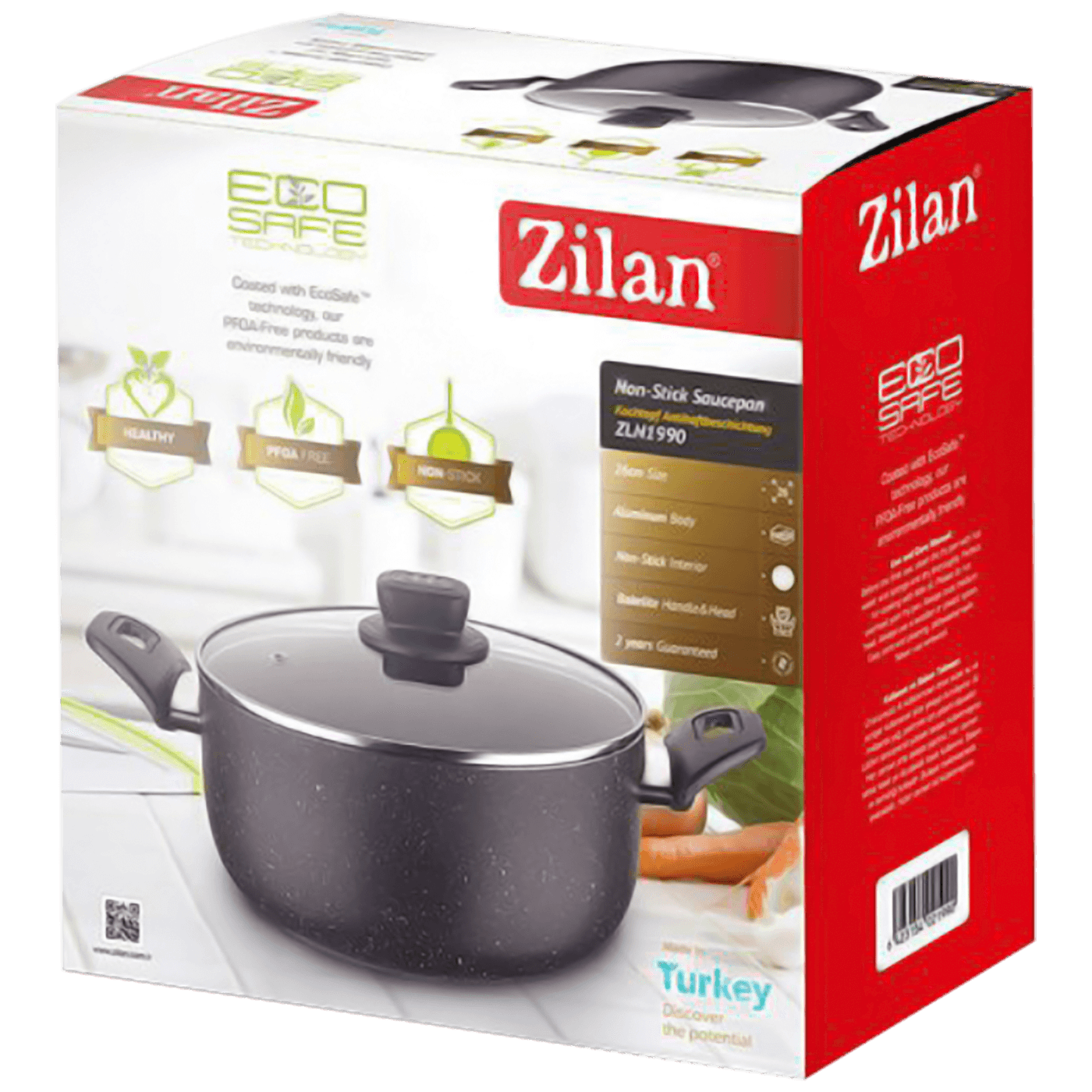 Zilan Lonac sa staklenim poklopcem, granit, 26 cm - ZLN1990