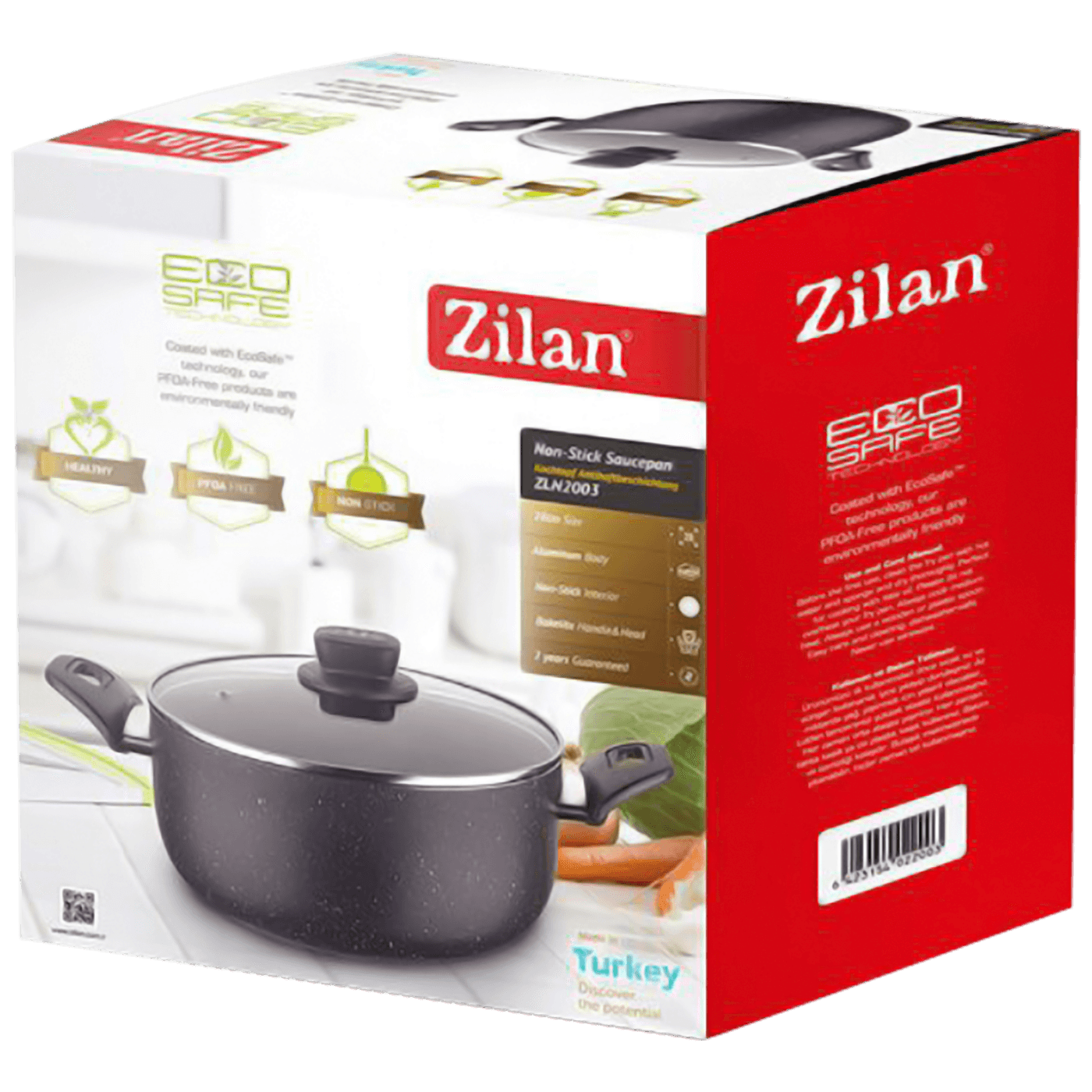 Zilan Lonac sa staklenim poklopcem, granit, 28 cm - ZLN2003