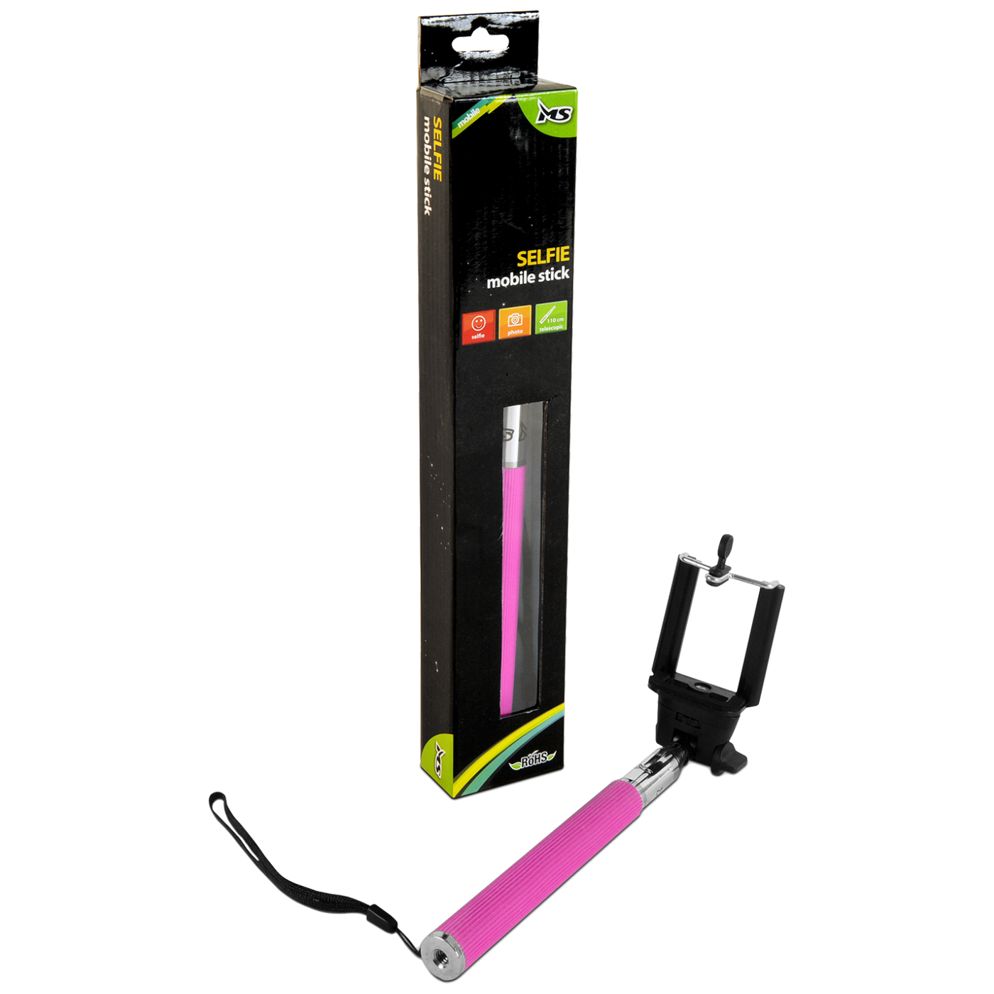MS Selfiestick za smartphone, rozi - MSI BT SELFIE