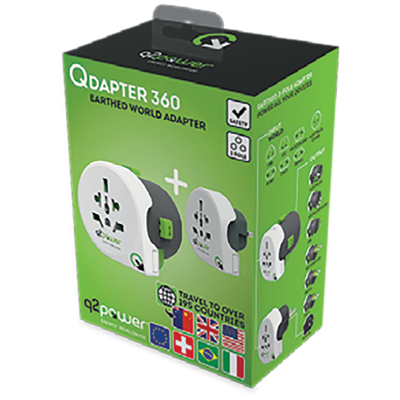 q2power Adapter, strujni, set, univerzalni + EU - QDAPTER 360