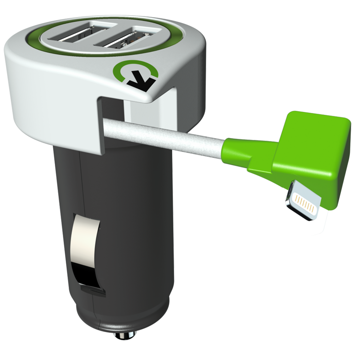 q2power Auto punjač, Dual USB, 3.1A, lightning konektor - TRIPLE USB CAR CHARGER L